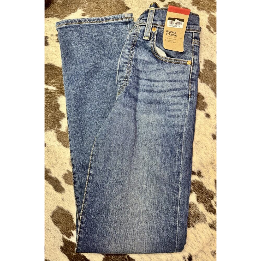 Levi Jeans Women Rib cage Straight Button Fly Size 24/32 - Picture 4 of 8